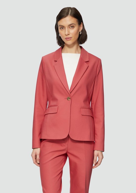 S.Oliver Felpa Blazer Donna - Cotone Slim Fit Con Colletto A Risvolto E Bottoni - Lunghezza 56 Cm (Taglia S)