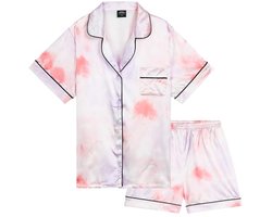 Zomerse satijnen pyjamaset voor meisjes, kort model, 7-16 jaar