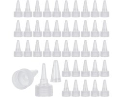 Premium - 100 stuks Squeeze Bottle Caps - Clear - Vervanging - Plastic Fles - Knijpkoppen - Twist Flessen Caps - Squeeze Flessen - Doseerdoppen