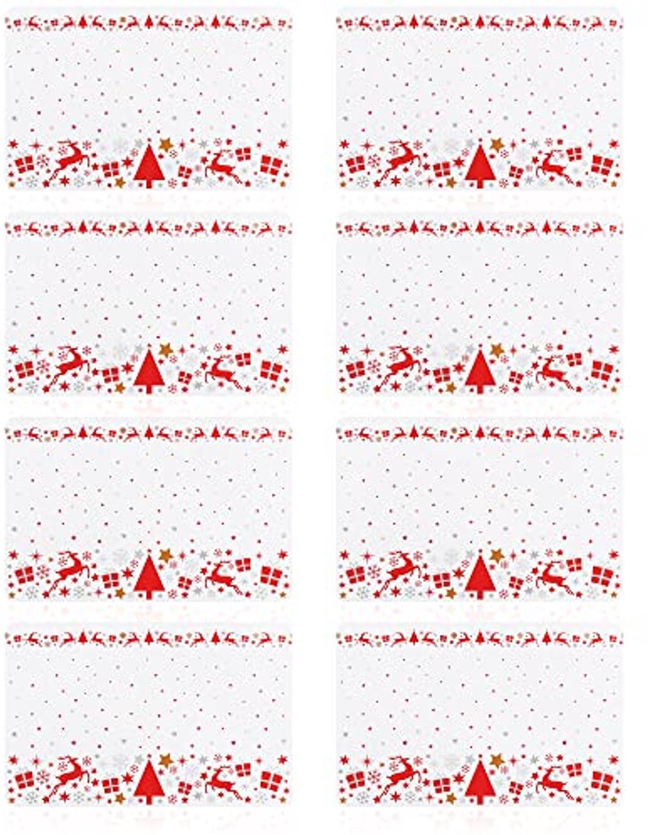 8x Kerst Placemats met Advents- en Wintermotieven voor Keuken en Eetkamer