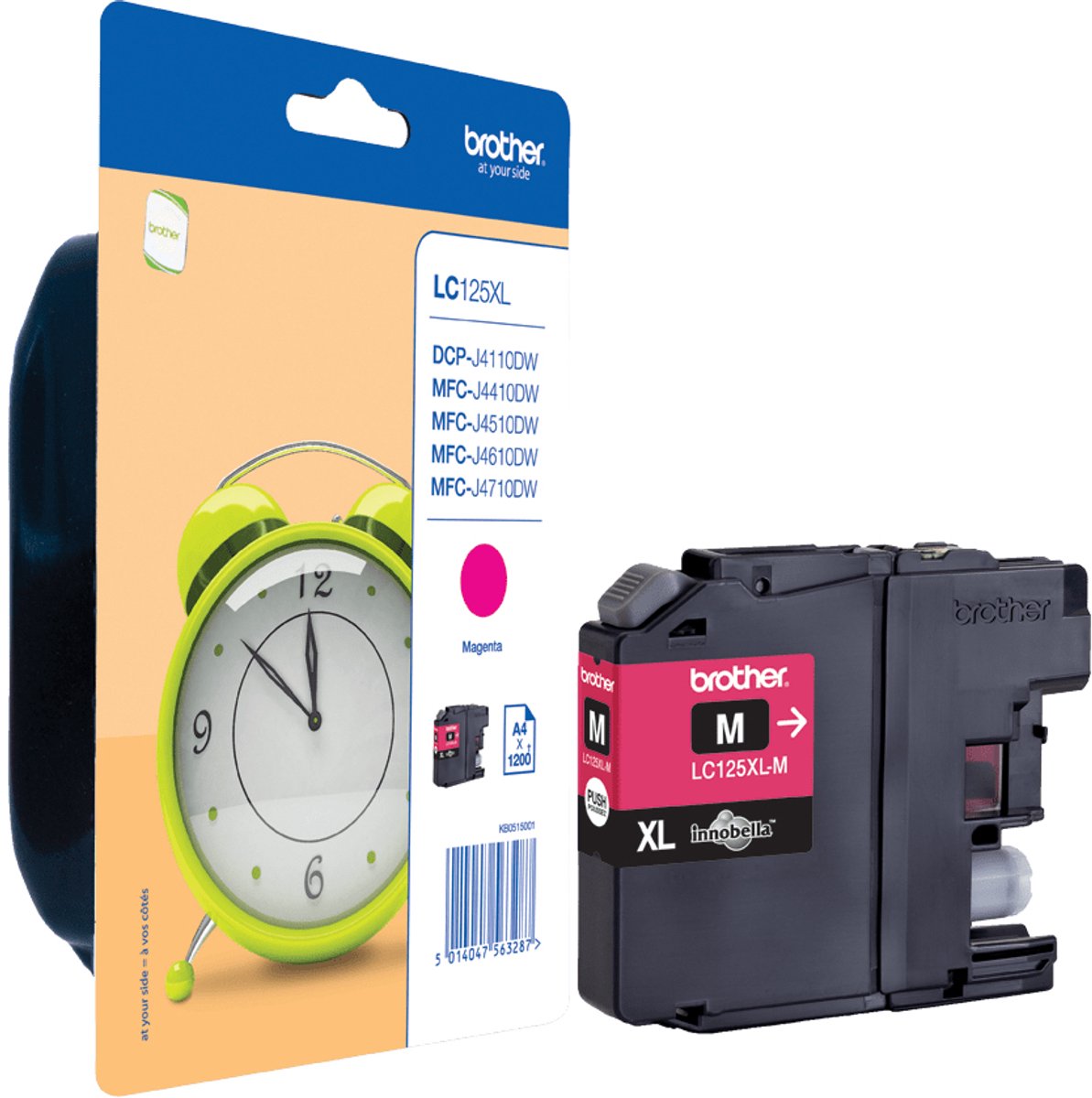 Brother LC125XLYBP inktcartridge magenta, origineel, 1 stuk