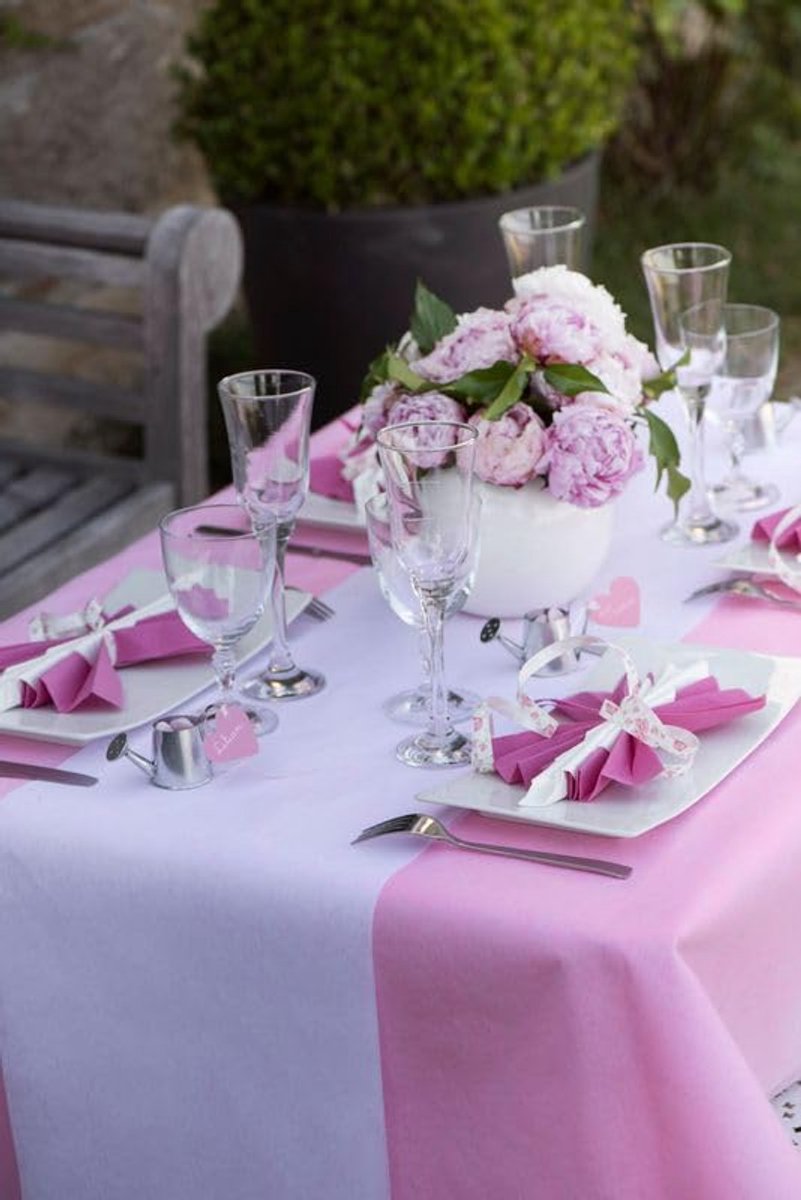 Non-woven tafelloper 30 cm - 25 meter voor feesten en bruiloften - witte decoratie