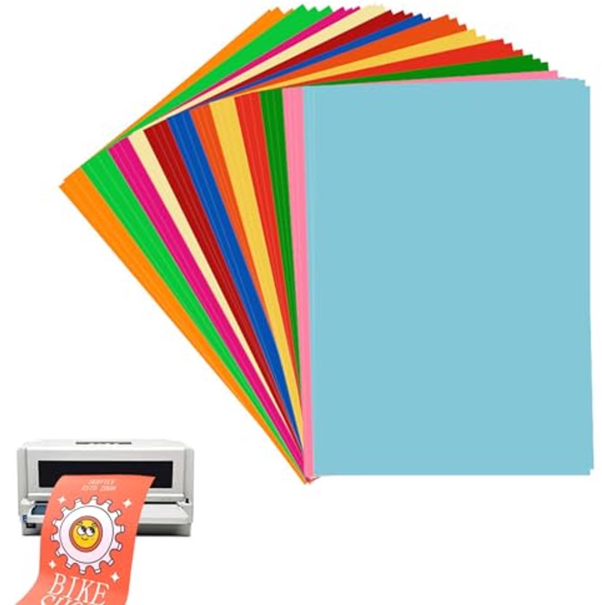Neon stickerpapier voor etiketten - 48 vellen zelfklevend A4 papier