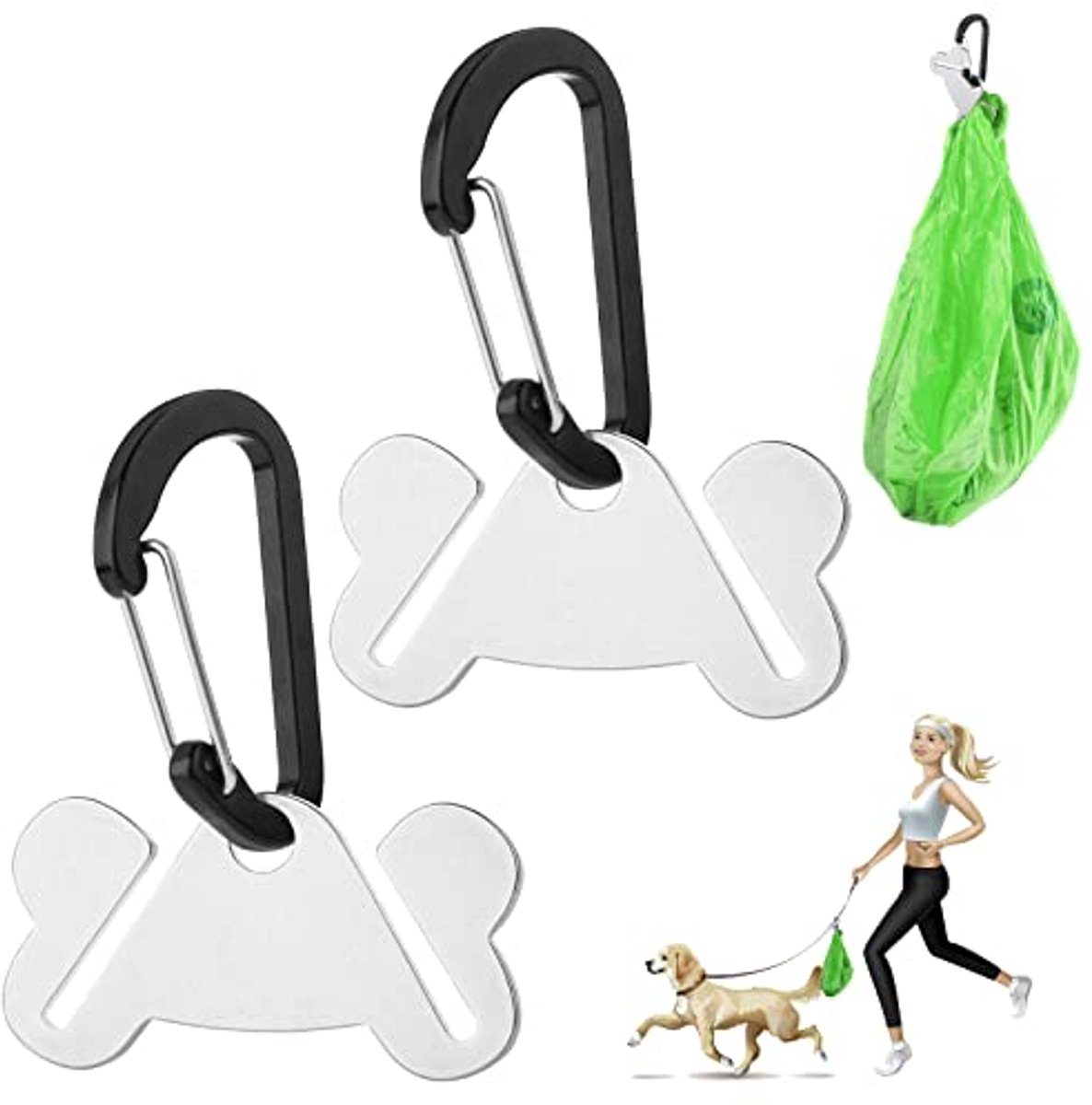 Handsfree Hondenpoepzak Houder - 2 Stuks - Praktische Afvalzakhouder voor Wandelen