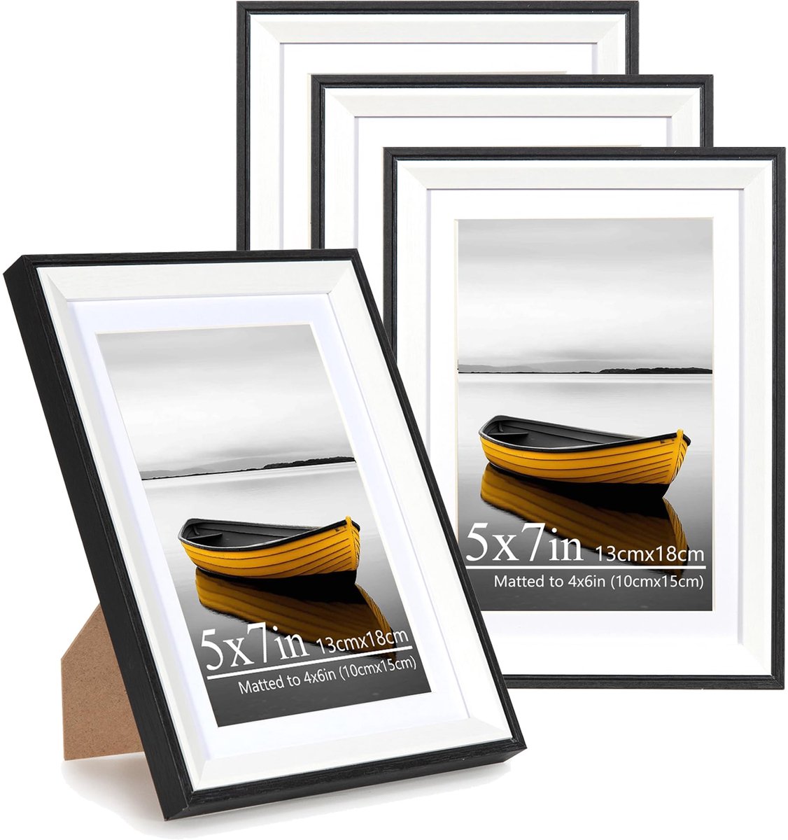 Ibenzoa Tweedelige fotolijsten set met acrylglas voor foto's en posters Zwart
