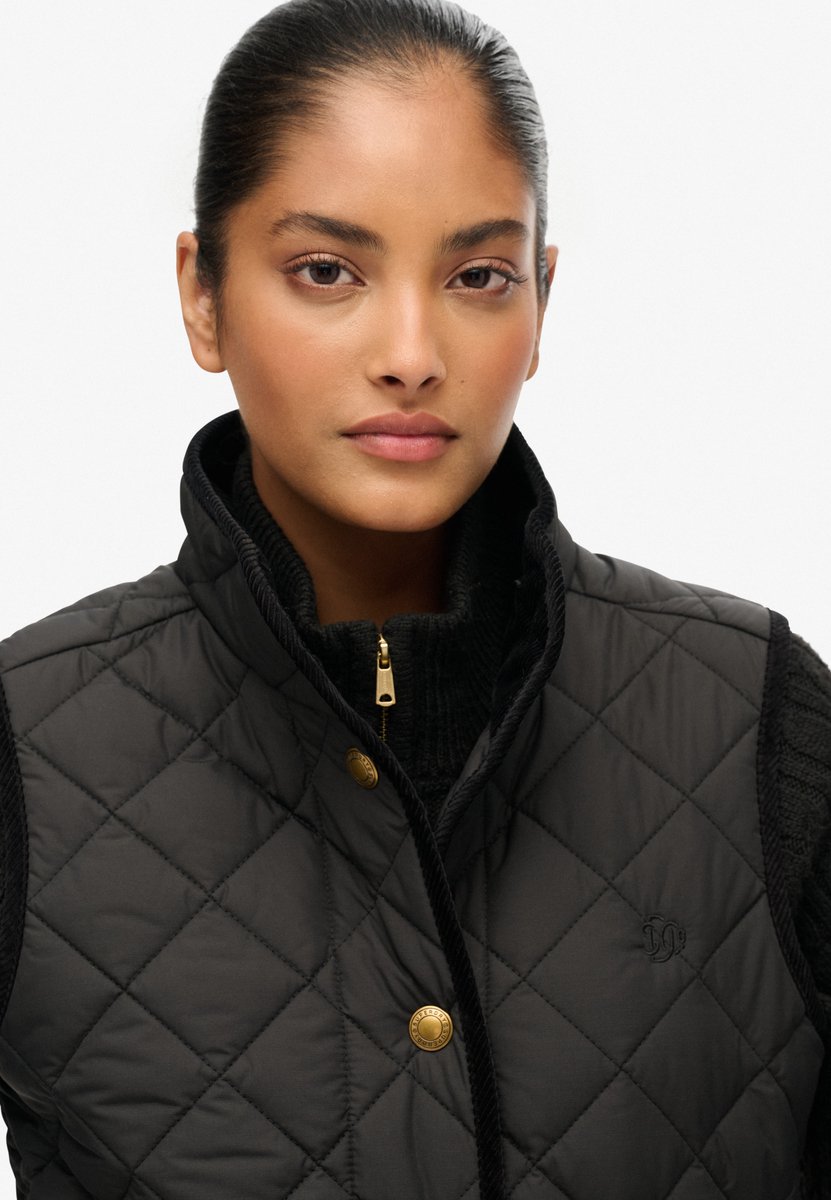 Superdry Estate Country Liner Bodywarmer Dames Gilets Zwart