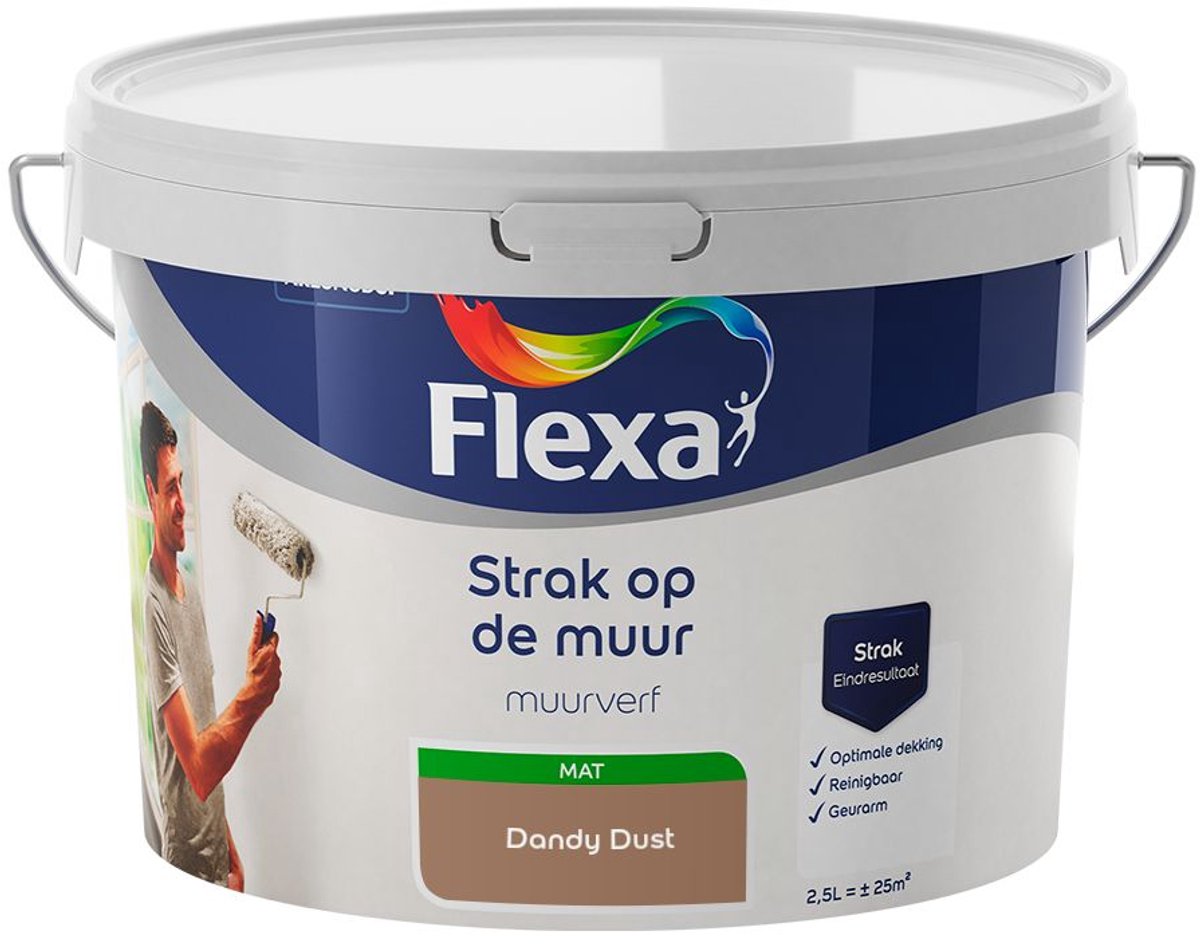 Flexa - Strak Op De Muur Binnen Mat - Dandy Dust - Mengverf - 2,5 L