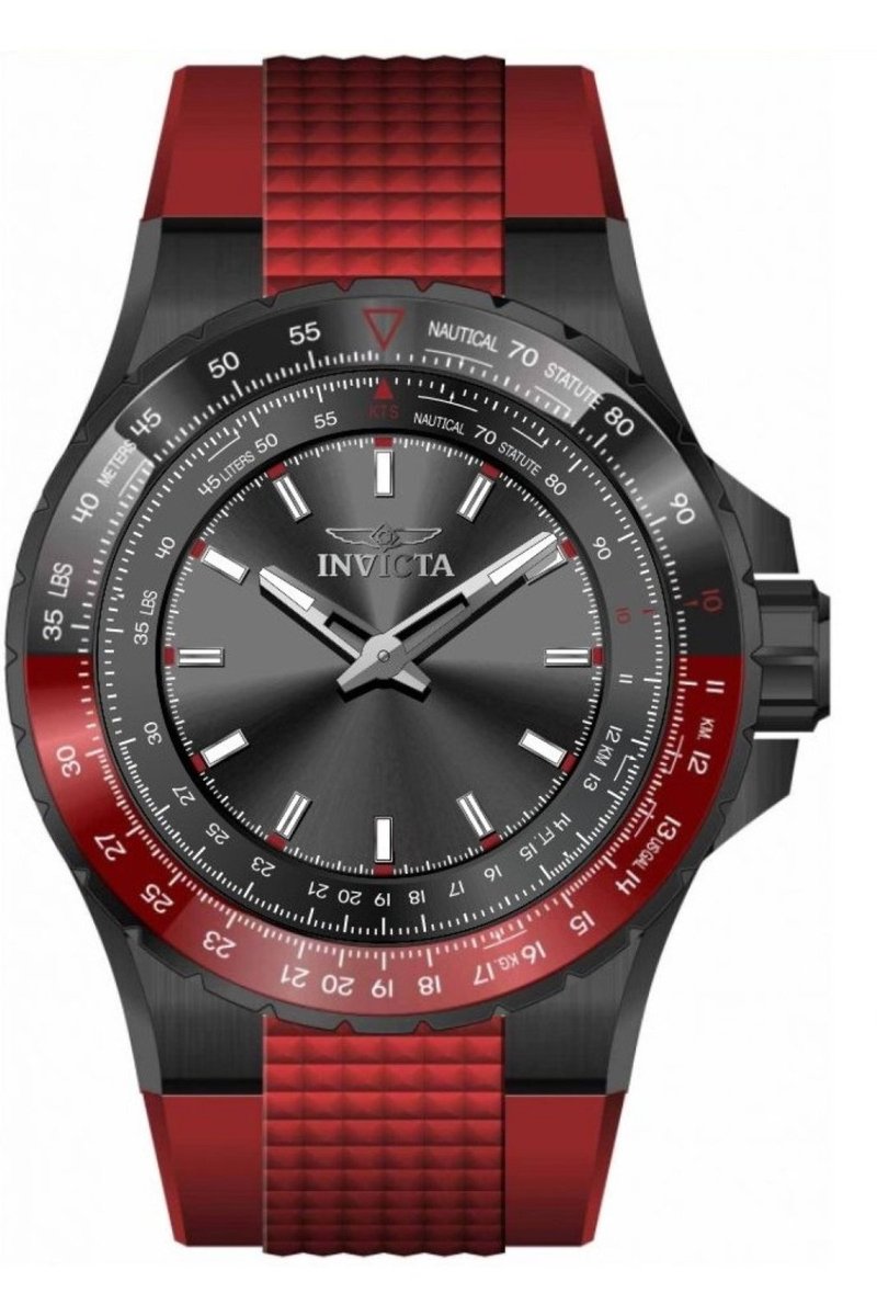 Invicta Aviator 49655 Heren Horloge - Waterdicht - Analoog - Quartz Uurwerk - Roestvrij Staal met grijze Wijzerplaat - 50mm
