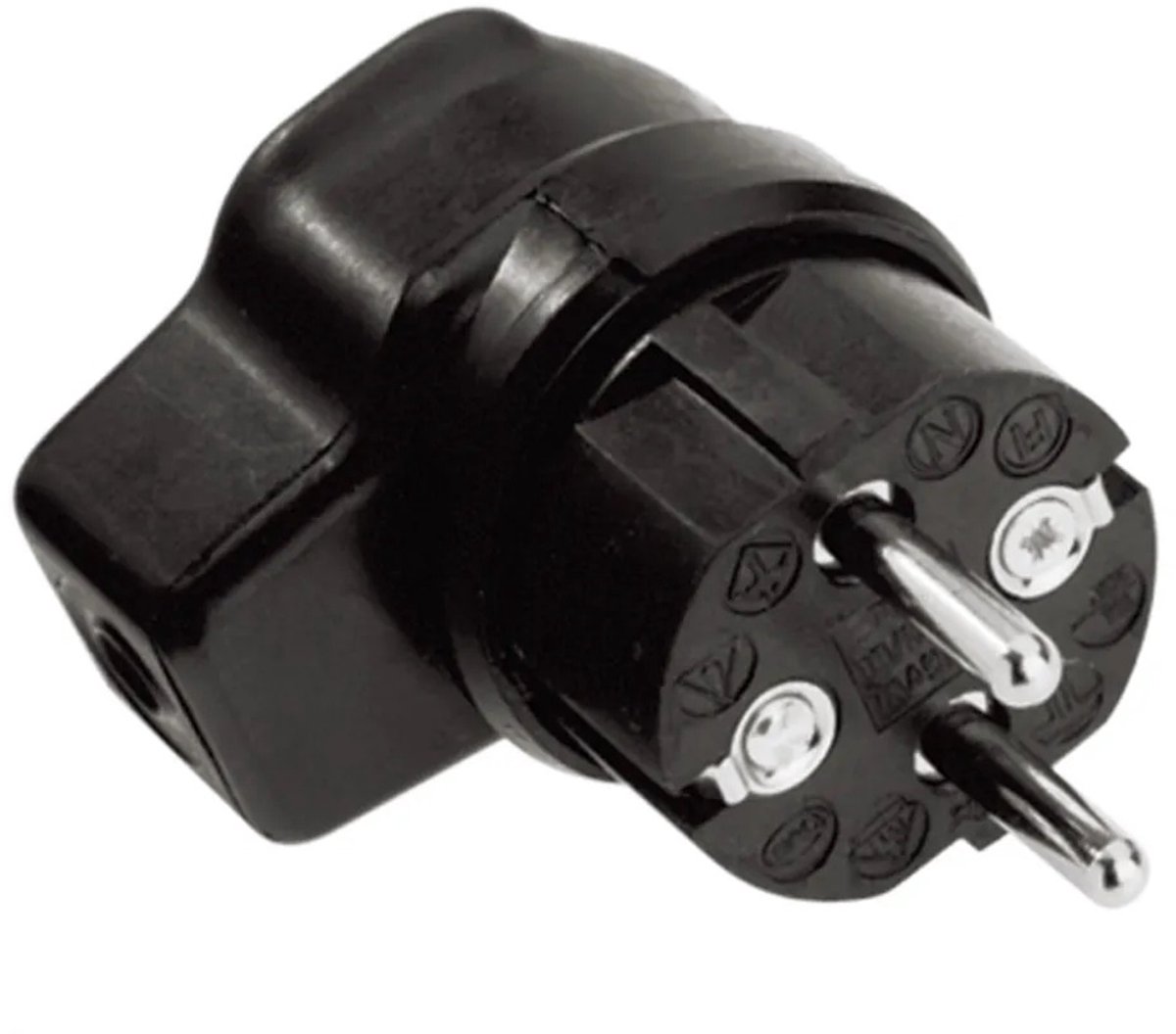 Image of Bachmann CEE 7/4 geaarde haakse rubberen IP44 stroomstekker / zwart