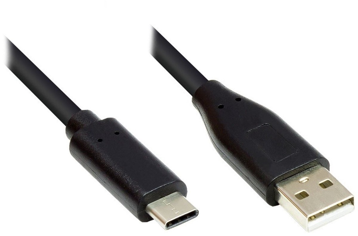 Good Connections USB-C naar USB-A snellaadkabel - USB2.0 - tot 3A / zwart - 0,50 meter