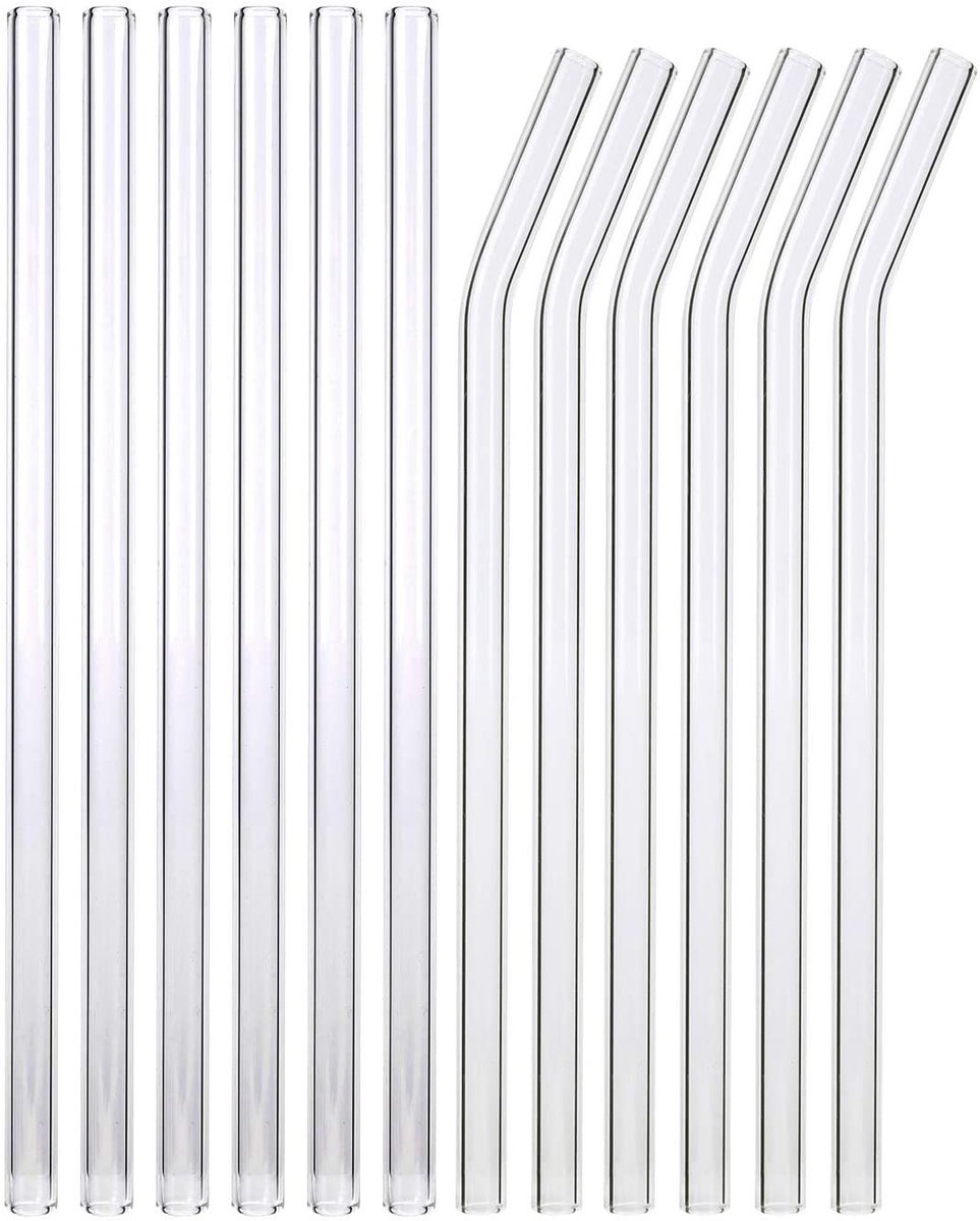 Cuhostki-20-Stukken-Borosilicaatglas-Straw-Reusable-Eco-Friendly