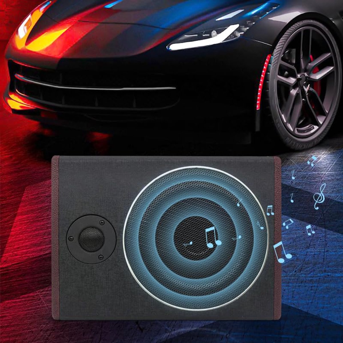 Actieve 8 Inch Auto Subwoofer met 600W Vermogen voor Onderzit Montage