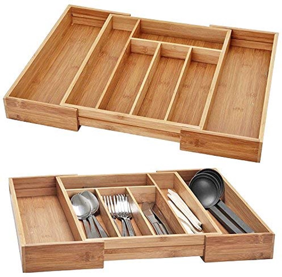 Uitschuifbare Bamboe Besteklade – Ruimtebesparend Design voor de Keuken
