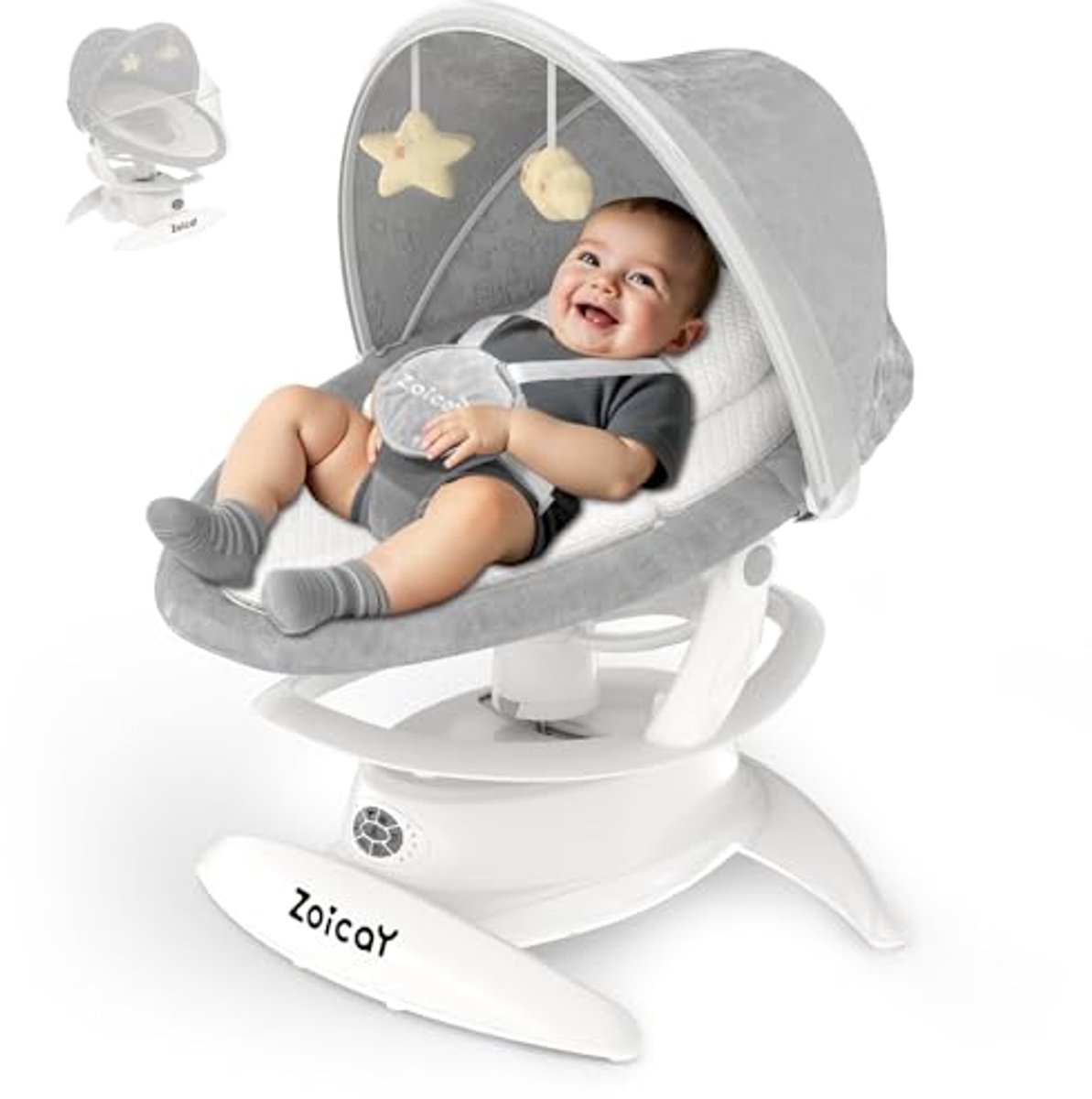Image of 3-in-1 Babyschommel voor Baby's tot Peuters met Bewegingsdetectie en Draagbare Functie