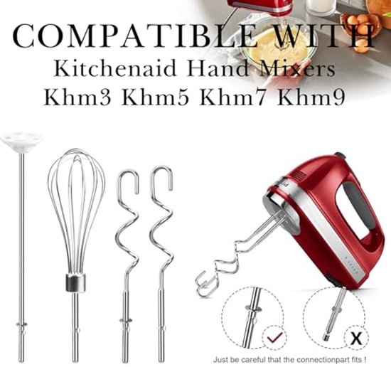 Accessoires voor Handmixers - Set van 5 Roestvrijstalen Hulpstukken voor Koken en Bakken — afbeelding 2
