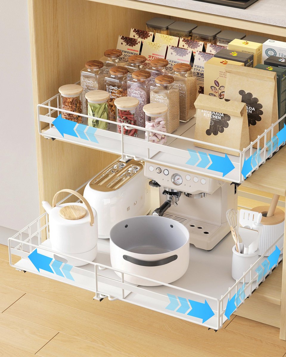 Azomor® Uitbreidbare en verstelbare lade-organisator voor keuken en kast