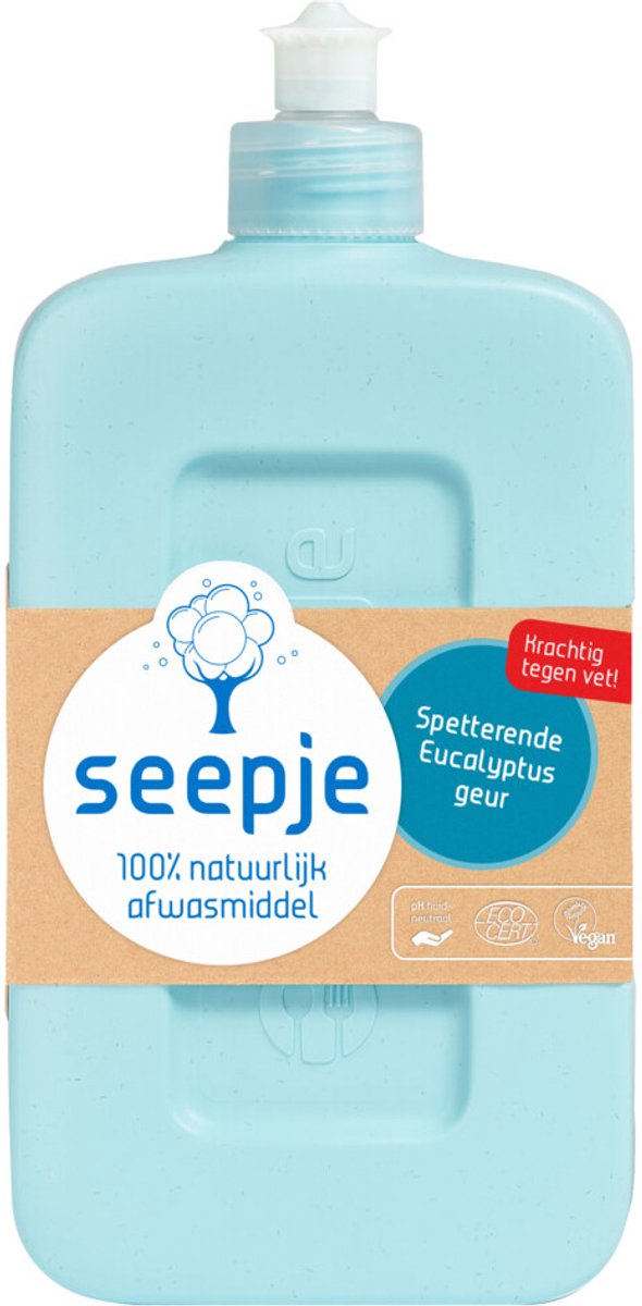 Seepje Afwasmiddel Spetterende Eucalyptus - 4 x 500 ml - Voordeelverpakking