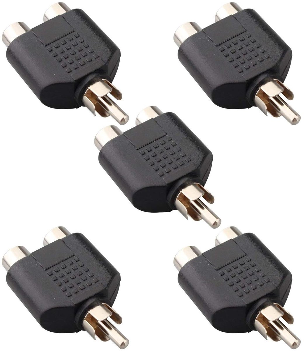 Orivio - Professionele RCA Y Splitter Adapter Kabel voor Microfoon Mixers Audio - 5 stuks