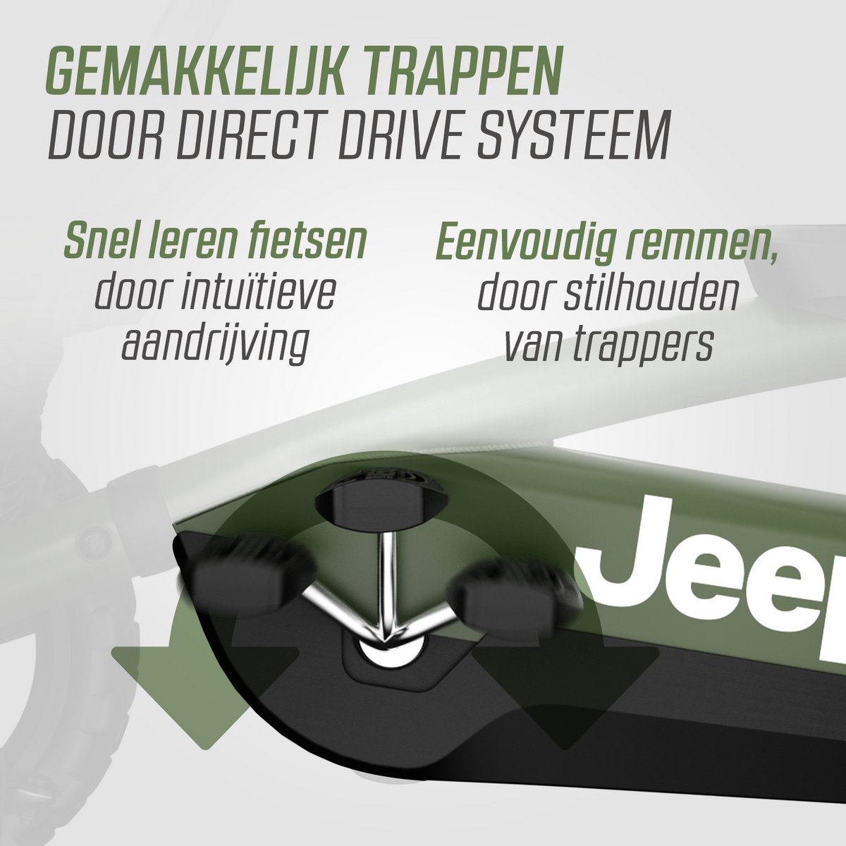 BERG Buzzy JEEP® Sahara Skelter - Officieel licentieproduct - 2+ jaar - Verstelbare Stoel - Anti-lek EVA banden - Groen — afbeelding 5