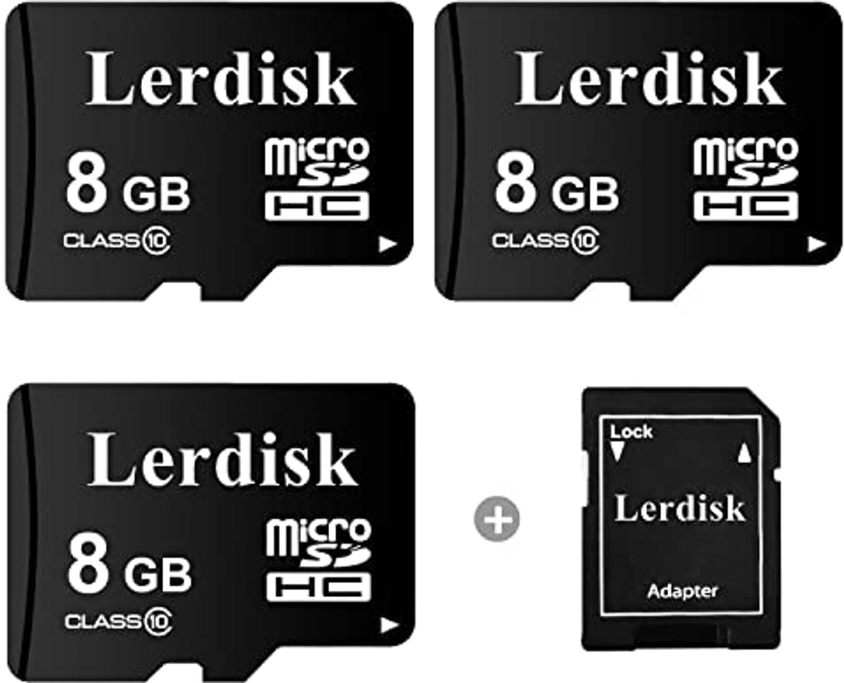 Micro SD-kaart 3-pack - 8 GB met hoge snelheid voor video-opname en dataopslag