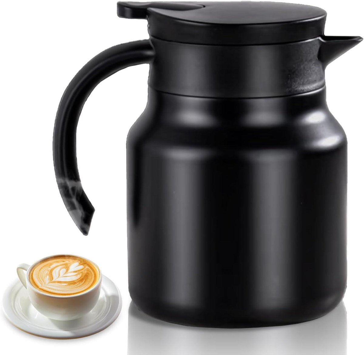 Allecto plus - Thermoskan Koffiepot met Keramische Inzet 1000ml - Thee-Kleine Kan voor Onderweg - Dubbelwandig Geïsoleerd RVS - Uitneembaar Zeef - Warme Dranken - Thermoskan Reizen - 86 characters
