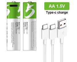 Smartoools - Oplaadbare AA Batterijen - Li-ion - met 2in1 USB-C Kabel - 2 stuks