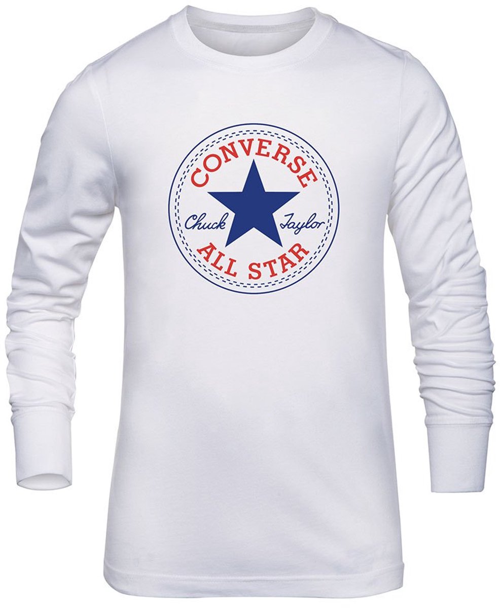 Kinder-T-shirt met lange mouwen Converse Chuck Patch Wit