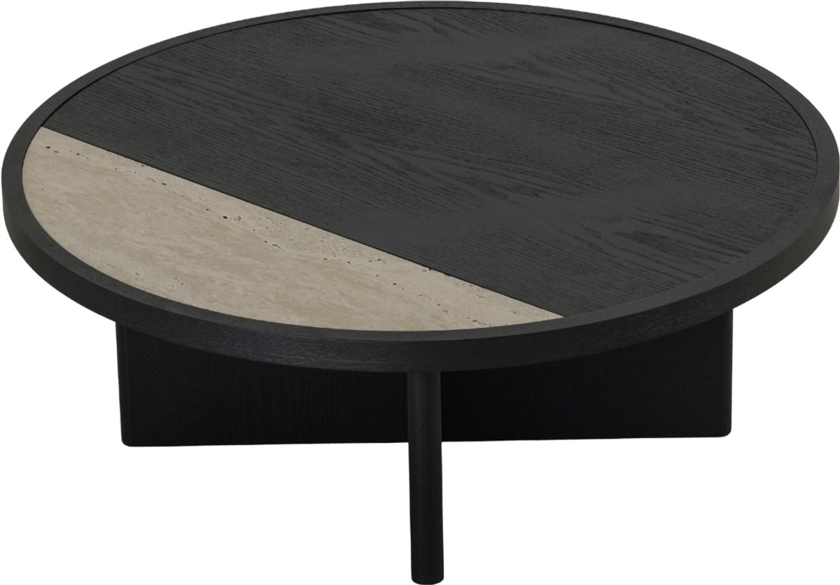 Bronx71® Salontafel Maeva Ø80 cm zwart eiken