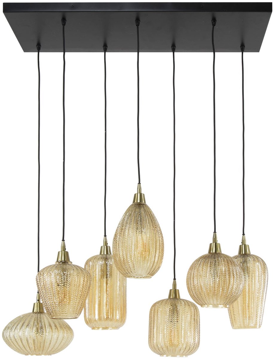 Giga Meubel Hanglamp Pattern Mix - Amber - 7-Lichts - 150x95x38cm