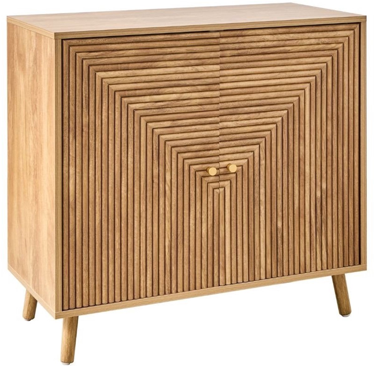 CaliCosy Dressoir 2 deuren met lamellen-effect in L-vorm, L80 cm - EDEN Wit