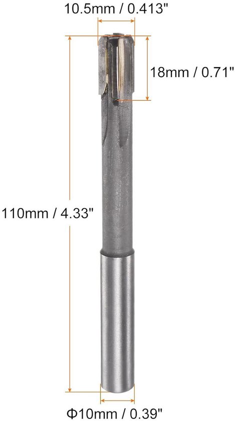 Sourcing Map Mandrino Alesatore In Carburo 14.2 Mm H7 - Punta Per Tornio E Fresatrice, Flauti Dritti, Gambo Tondo 13 Mm, Lunghezza 120 Mm, Per Acciaio, Alluminio, Legno