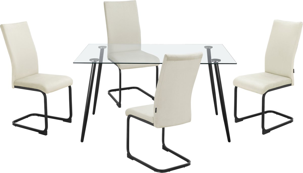 Danny-Eetset - 140 cm - Crème Fluweel