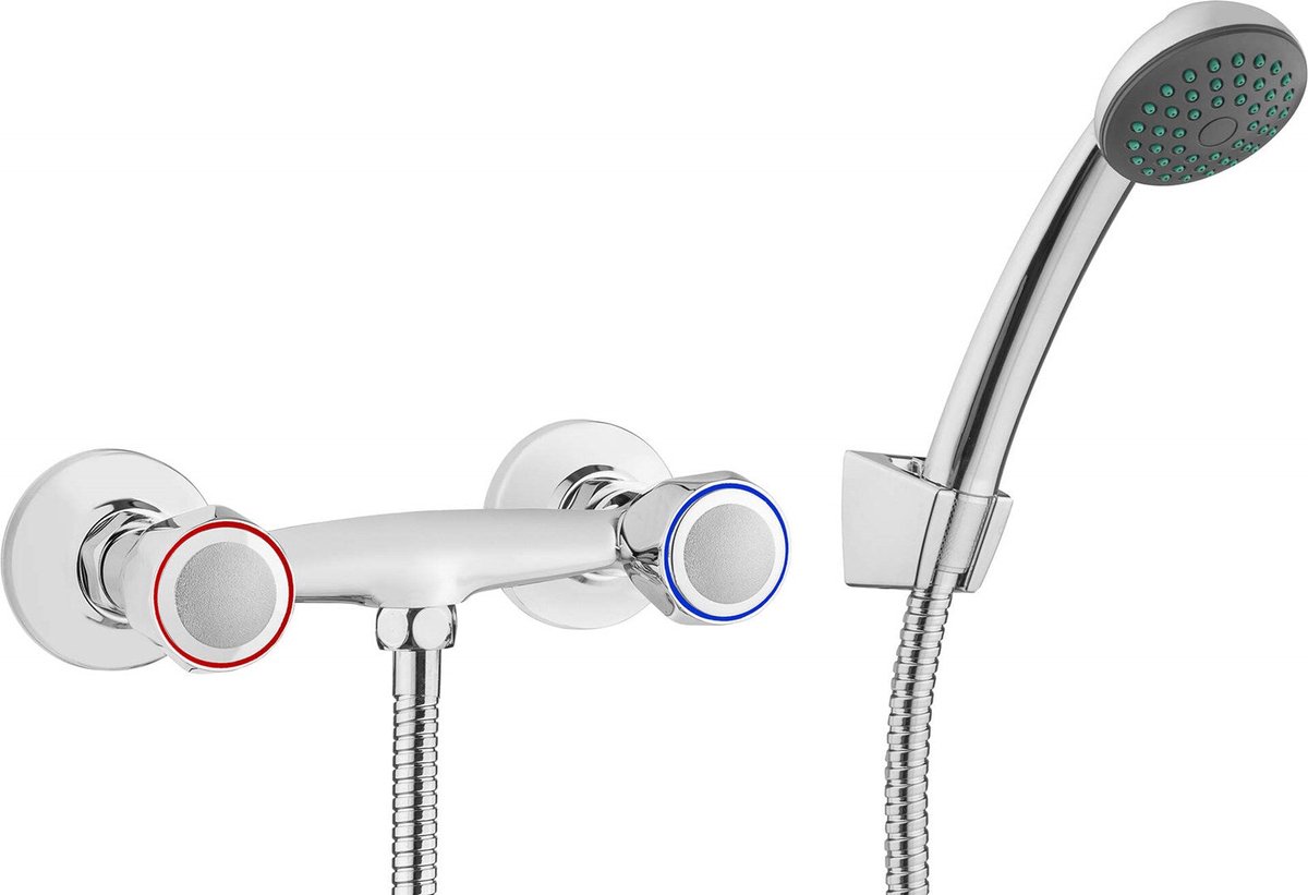 Wall-mounted shower faucet with shower set