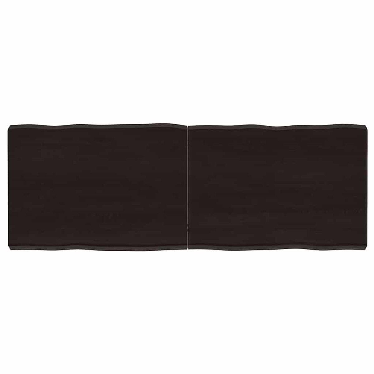vidaXL Tafelblad - natuurlijke - rand - 140x50x(2-6)cm - eikenhout - donkerbruin