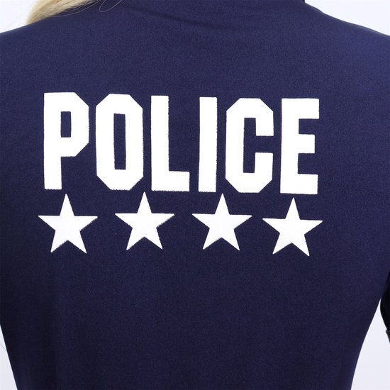 Joya Kids® Déguisement de Police sexy pour femme | Combinaison stretch bleu marine avec détails en cuir | Casquette de police + Riem + Sac + Menottes | Déguisements Adultes Halloween et Carnaval Femme | Taille S