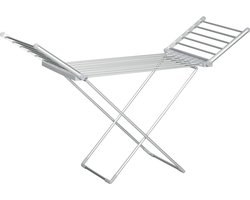 HOMCOM wasrek - staal - kunststof - 73L x 64B x 177H cm - blauw - wit