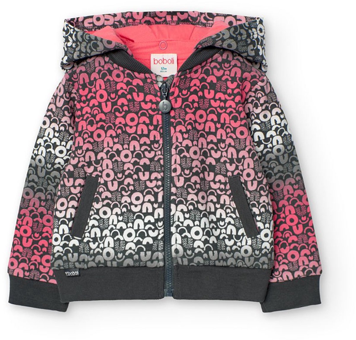 Boboli Fleece Printed Jas 12 Months Meisjes