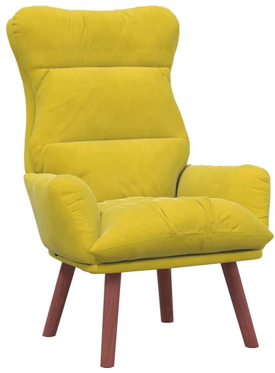 vidaXL Fauteuil - Geel - 69 - x - 74 - x - 93 - cm - Fluweel