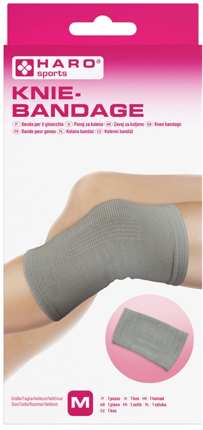 Foto: Haro sportbandage knie grootte m grijs