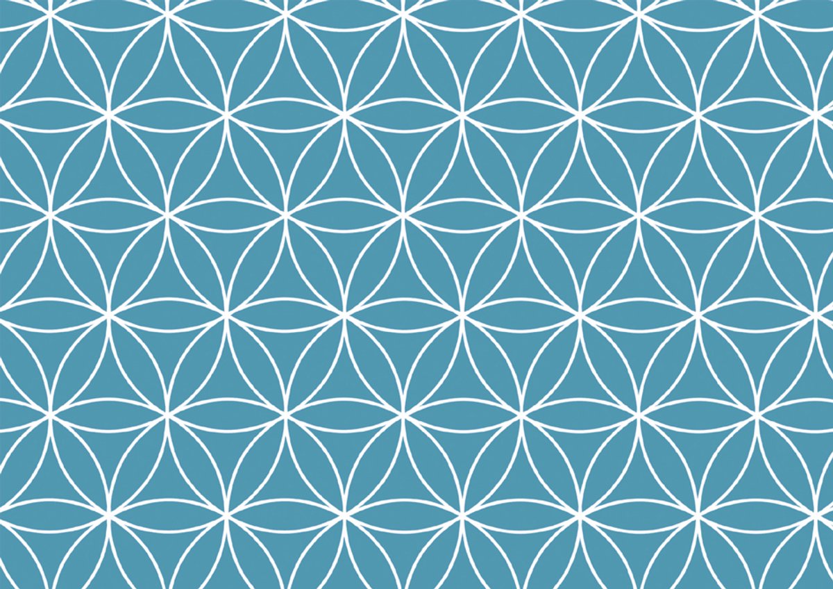 SUSY CARD Cadeaupapier Levensbloem blauw op rol