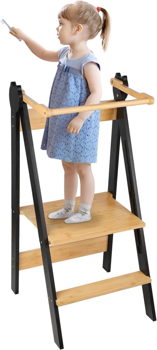 Montessori 3-in-1 Leertoren voor Kinderen - Opvouwbare Observatietoren met Verstelbare Hoogte - Veilig en Duurzaam