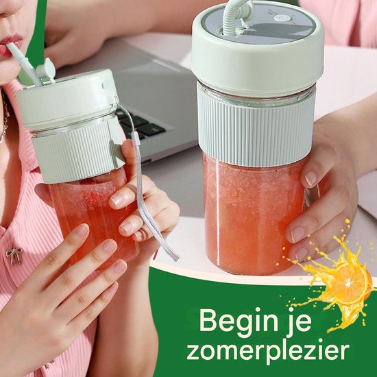 QTTVBTNA -Draagbare Smoothie Blender - USB Oplaadbaar - 350 ml - Mini Blender voor Shakes, Sappen & Babyvoeding van QTTVBTNA — afbeelding 5