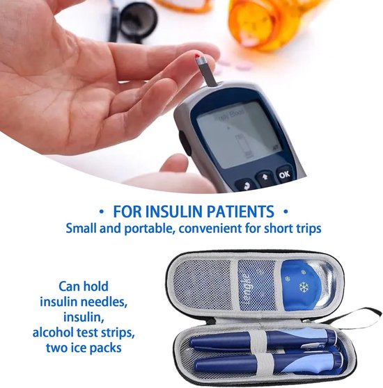 Insulin Pen Case - Diabetic Travel Case - Insulin Cooler Bag voor Diabetische Benodigdheden - Minimalistische Blauw — afbeelding 3