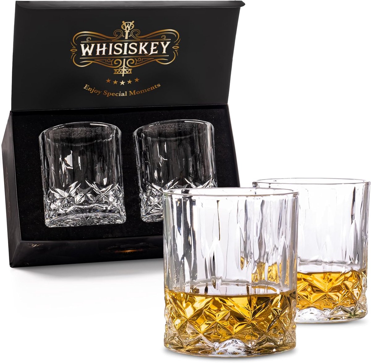 Whiskey Glazen Set voor Mannen - Perfecte Verjaardag en Cadeautjes - Set van 2 Tumblers