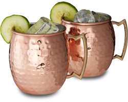6 x Moscow Mule Beker - verkoperd roestvrij staal - 50 cl per beker