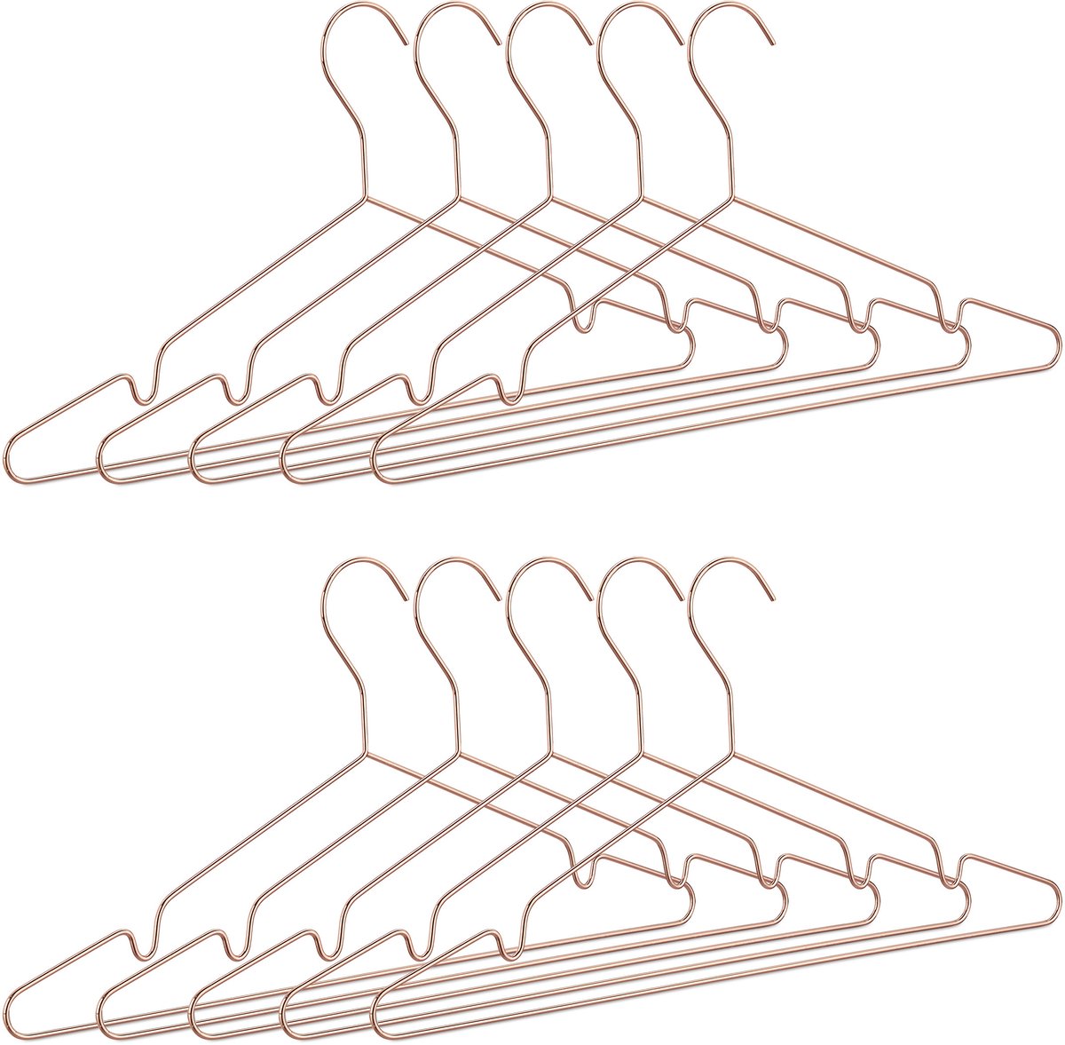 30x kleerhangers rosé goud - kledinghanger - broeklat - draadstaal - roze