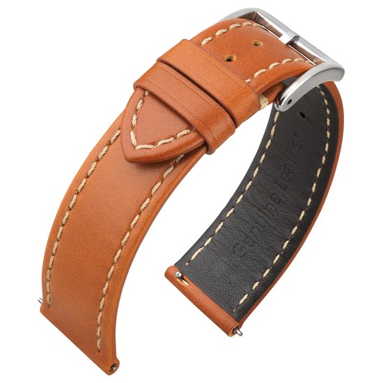 Bracelet Montre Cuir Veau Marron Clair 20mm