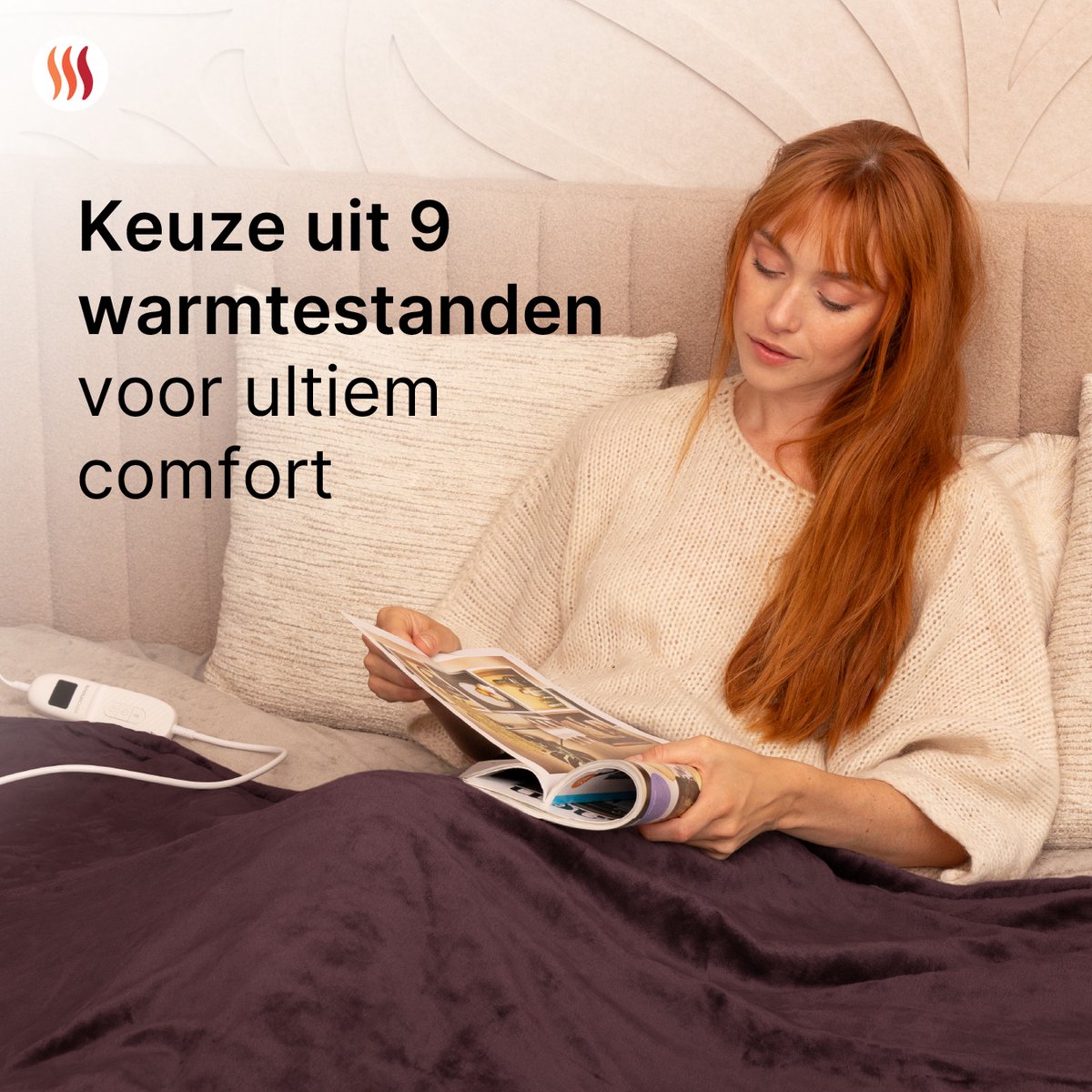 Seranova Elektrische Deken XXL 180x160 cm Bruin - afbeelding 3