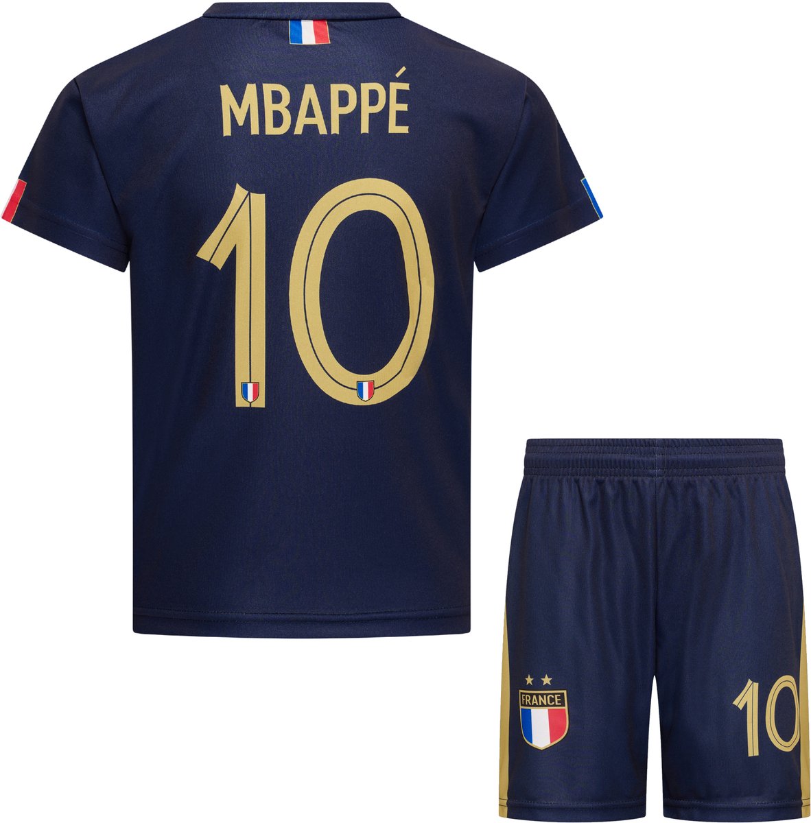 Kylian Mbappé - Frankrijk Thuis Tenue - voetbaltenue - Voetbalshirt + Broek Set - Blauw - Maat: 116