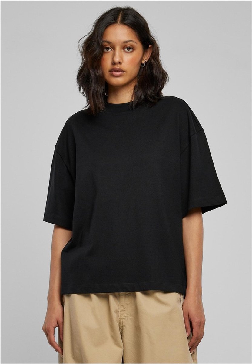 Urban Classics Organic Heavy Slit Dames T-shirt S Zwart